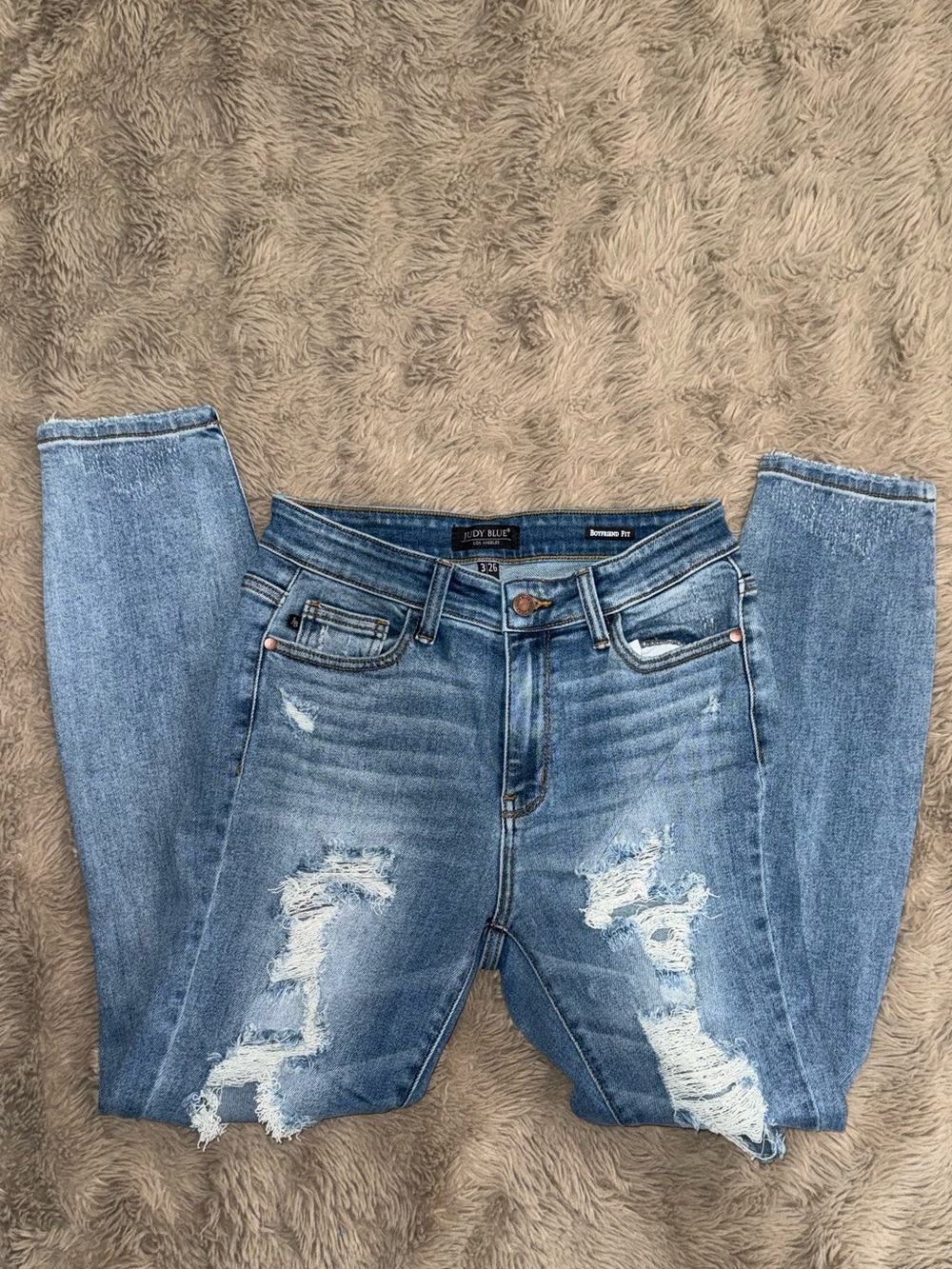 Judy Blue Light Blue Distressed Skinny Jeans